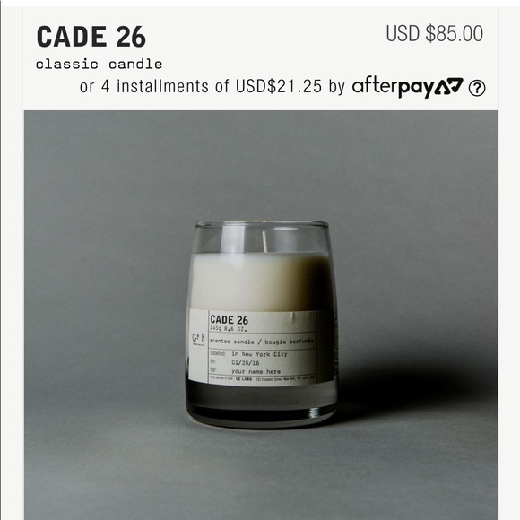 Le Labo Cade 26 Candle 2025 | www.cutrecon.com